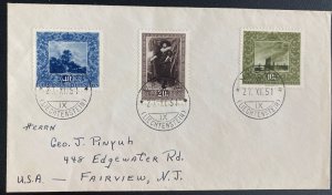 1951 Vaduz Liechtenstein Cover To Fairview NJ USA