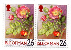 ISLE OF MAN 800 MNH PAIR BIN $1.00 FLOWERS