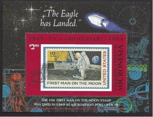 Micronesia #C49 MNH ss, 25th anniv. 1st man on the moon, issued 1994