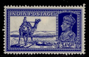 INDIA GVI SG254, 3a 6p bright blue, M MINT. Cat £11.