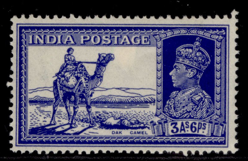 INDIA GVI SG254, 3a 6p bright blue, M MINT. Cat £11. 