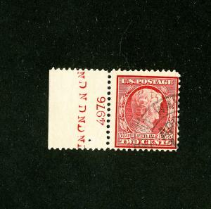 US Stamps # 369 F+ pl# w/ engraver's initials fresh used Scott Value $250.00