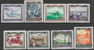 Indonesia C19-26  1949  set 8  fvf  mint hinged