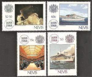 NEVIS Sc# 571 - 574 MNH FVF Set-4 Lloyds of London Ships