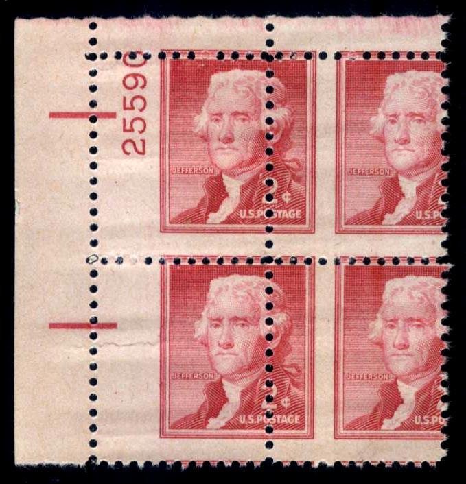 USA Scott# 1033 Mint Plate Block of 4 w/ 100++ Plate# Capture (12086)