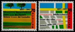 Switzerland 996-7 MNH Swiss Farmers Union, Swiss Municipalties Union