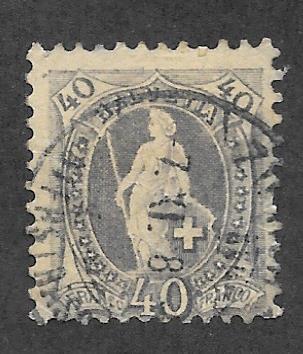 Switzerland Scott 84 Used 40c Helvetia 2019 CV $60.00