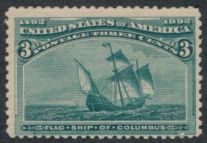 US 232 MINT NH FINE 3c COLUMBIAN