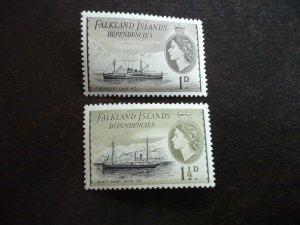 Stamps - Falkland Dependencies-Scott# IL20,IL21-Mint Hinged Part Set of 2 Stamps