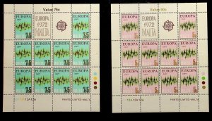 MALTA Sc 450-3 NH MINISHEETS OF 1972 - EUROPA - (DL24)