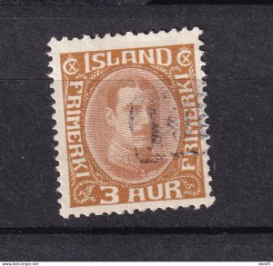 Iceland 1920 King Christian X 3a Revenue cancel 15579