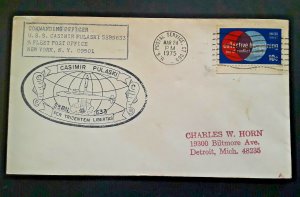 1975 New York NY To Detroit MI Casimir Pulaski SSBN 633 Illustrated Cover