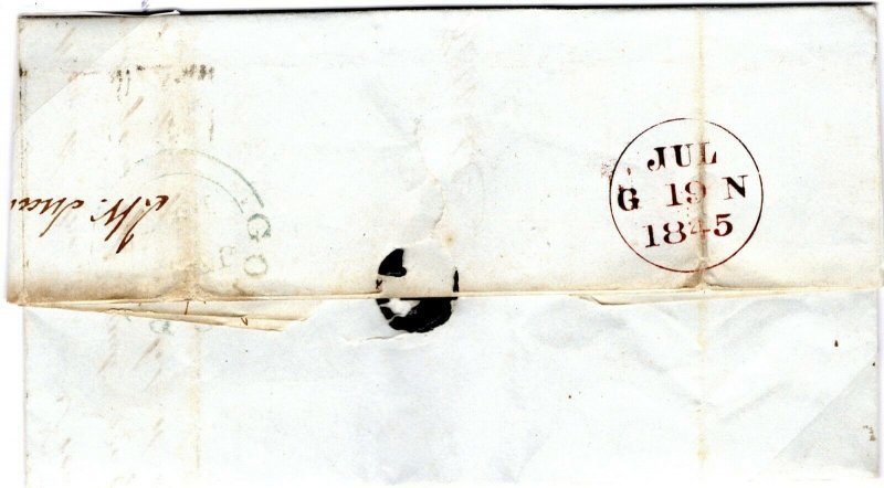 GB 1d Red Imperf Cover Plate 49 Base Doubled Scotland Edinburgh 1845 13a.8 