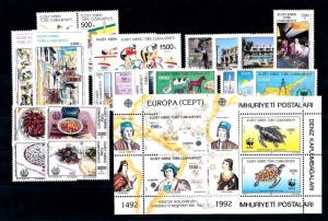 [51516] Turkish Cyprus 1992 Complete Year Set with Miniature sheet MNH