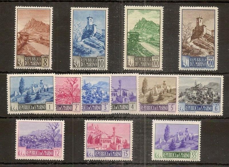 San Marino 1949 Pictorials MNH (13v)