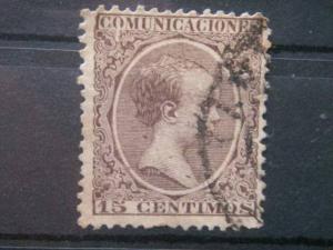 SPAIN, 1889, used 15c, Scott 261, King Alfonso XIII