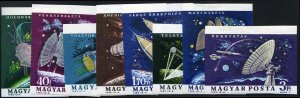 Hungary #1562-1569 Cat$20, 1964 Space Research, imperf. set, never hinged, mi...