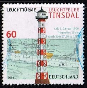 Germany 2021,Sc.#3222 used Tinsdal Lighthouse
