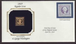 US 6 Cent George Washington Gold Foil Cover BIN