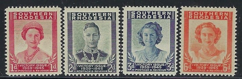 Southern Rhodesia 7-90 MNH 1947 Victory issue (fe8698)