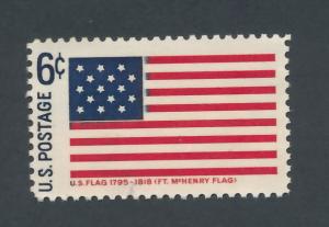 US 1968 Scott 1346 used  - 6c, flag, Ft McHenry