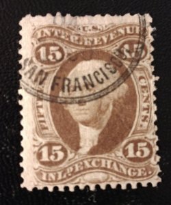 US #R40 Used 15c Revenue Inland Exchange Brown VF 1872