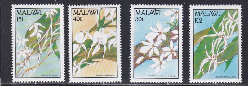 Malawi # 578-581, Orchids, NH, 1/2 Cat.