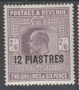 BRITISH LEVANT 1902 KEVII 12PI ON 2/6  