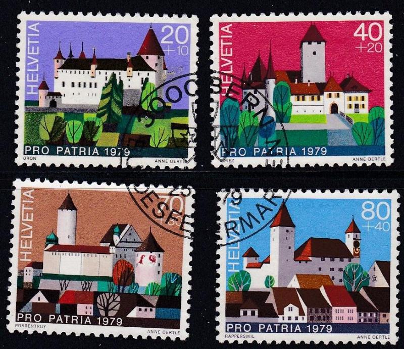 Switzerland # B463-466, Castles, Used, Half Cat