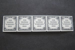 United States test stamp strip of 5 MNH