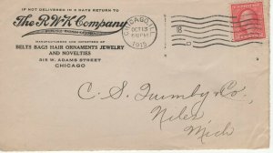 THE RWK COMPANY, TO NILES, MICHIGAN CHICAGO, IL 1915  FDC12851