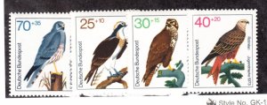 Germany Sc B496-9 NH issue of 1973 - Birds - Eagles