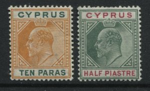 Cyprus KEVII 1904 10 paras and 1/2 piastre mint o.g.