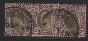 Transvaal Sc#254 Used  Strip of 3