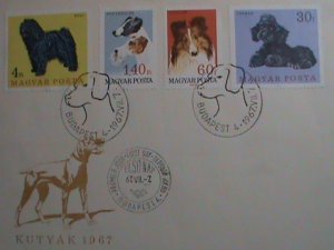 ​HUNGARY STAMP 1967 SCOTT #  1838-41 HUNGARIAN LOVELY DOGS FDC MINT VERY FINE