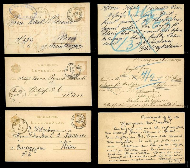 HUNGARY (60) Early Postal Cards All postally cancelled & used c1890s