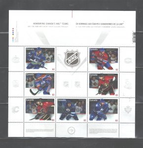 CANADA  2013  HOCKEY  MS#2669a - g  MNH ONLY 200,000