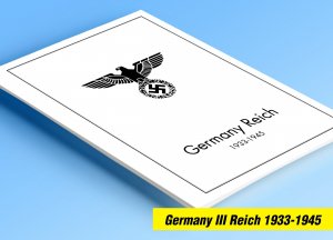 COLOR PRINTED GERMANY III REICH 1933-1945 STAMP ALBUM PAGES (43 illustr. pages)