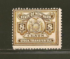 USA State of New York 8 Cents Stock Transfer Tax Stamp Used