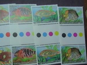 COCOS ISLANDS # 34-50-MNH-COMPLETE SET-TRAFFIC LIGHT/GUTTER PAIRS--FISH--1979(B)