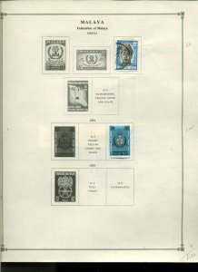 Collection, Malaya & States Part A Scott Pages, 1901/1963 Cat $68, Mint & Used