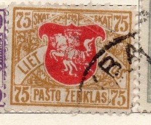 Lithuania 1919 Early Issue Fine Used 75s. 175599