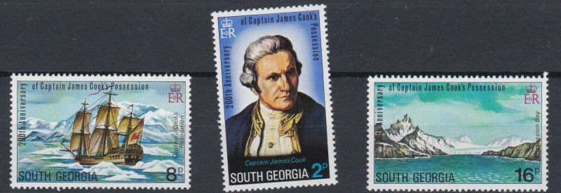 SOUTH GEORGIA    1975   CAPTAIN COOK   SET   MNH     