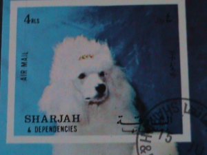 ​SHARJAH-1972 BEAUTIFUL LOVELY NOBEL DOG-CTO IMPERF S/S VF FANCY CANCEL