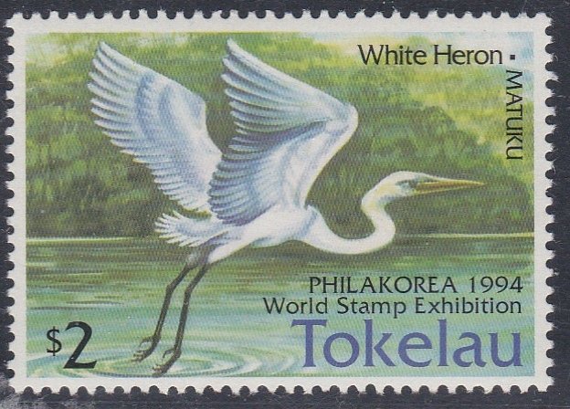 Tokelau #  194 & 194a, White Heron, Philakorea 94, NH, 1/2 Cat.