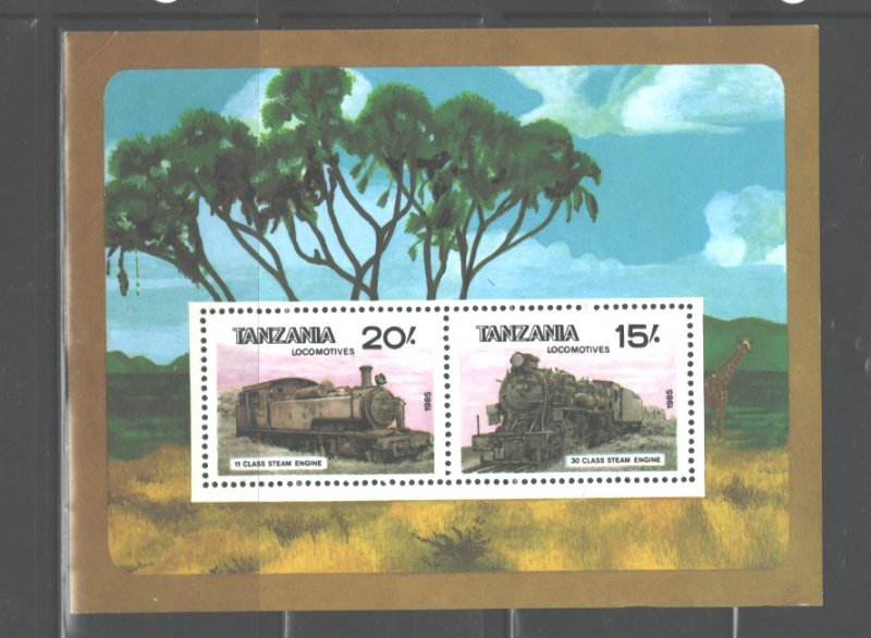 TANZANIA 1995 TRAINS  MS   #289a-b   MNH