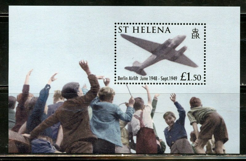 ST.HELENA 90th ANN OF THE ROYAL AIRFORCE SCOTT #946 SOUVENIR SHEET MINT NH