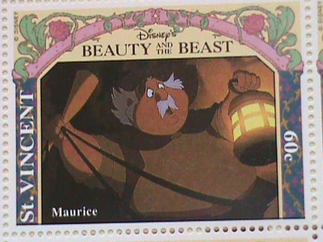 ST.VINCENT  STAMP -DISNEY CARTOON-BEAUTY AND THE BEAST MNH SHEET #2 VERY RARE