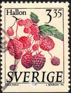 Sweden 2002 - Used - 3.35k Raspberry (1995) (cv $0.60)