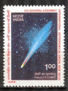 India 1985 Space Halley's Comet Mi. 1034 MNH